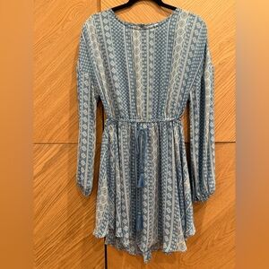 Glam Blue Geometric Print Dress